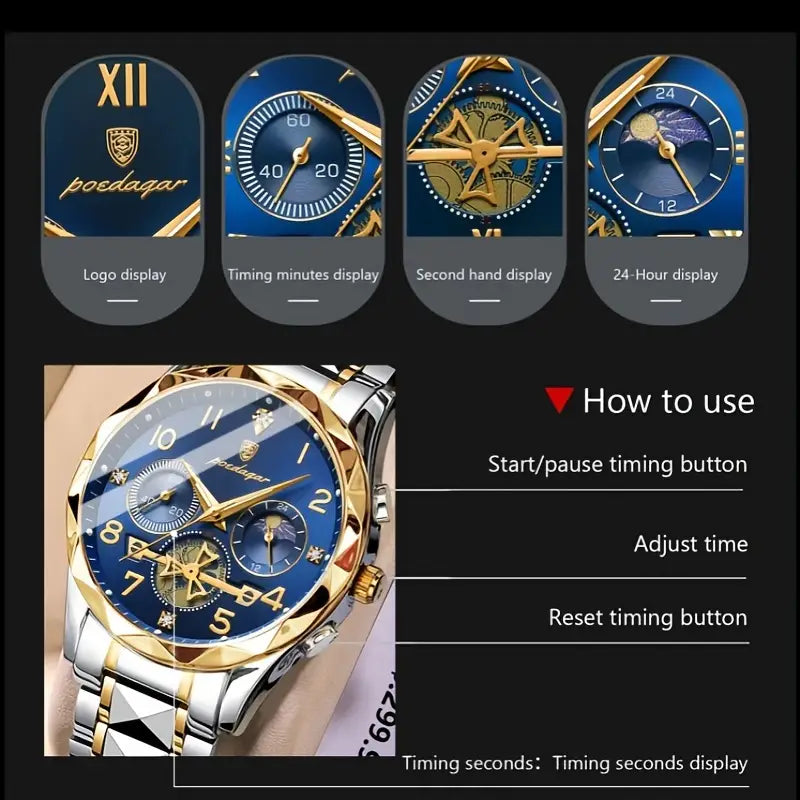 The Latest Brand Multifunctional Men's Watch For Young People, Stylish High-end Quartz Watch With Luminous Function
